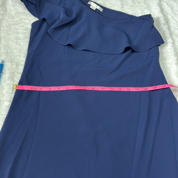 Cooper & Ella Blue Asymmetrical Ruffled Cocktail Dress - Picture 6 of 8